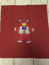 Vintage Handmade Baby Quilt Teddy Bear Patchwork Blanket - £40.08 GBP