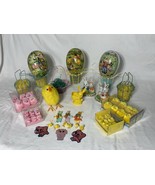 Nestler Eggs, Yellow Plastic Duck Candy Container Metal Baskets - Easter... - $29.70