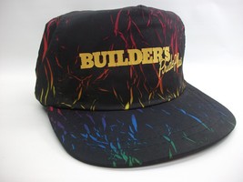 Builder&#39;s Pride Plus Hat VTG Black Rainbow Streaks Nylon Snapback Baseball Cap - £15.94 GBP