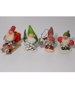 Christmas figures Vintage bundle of Erzgebirge four gnip pine cones GDR - $49.00