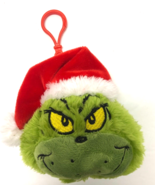 Grinch That Stole Christmas with Santa Hat Plush Face Clip - $6.79 CAD