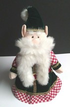 Around The World Elf Santa Tree Topper Bottle Cover Puppet w/ Bells 18&quot; - £19.53 GBP