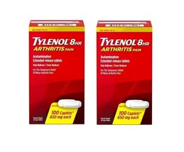 Tylenol 8 Hour Arthritis &amp; Joint Pain Acetaminophen 100 Caplets Exp 2026... - £21.80 GBP