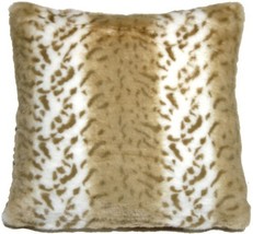 Tawny Lynx Faux Fur 20x20 Throw Pillow, Complete with Pillow Insert - £33.52 GBP