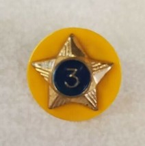 BSA Cub Scout 3 Year Service Star Pin With Yellow Disc Boy Scouts - £11.71 GBP