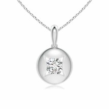 ANGARA Channel-Set Diamond Solitaire Pendant in 14K Solid Gold | 18&quot; Chain - £704.31 GBP