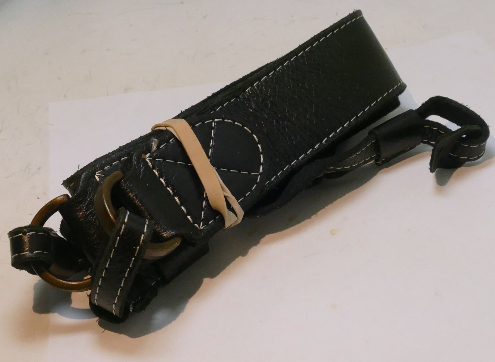 Black 4cm wide Camera Neck Strap leather sturdy - $22.42
