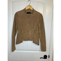 BCBG MAXAZRIA Tan Moto Jacket Polyester Pre Owned Size Small - $33.66