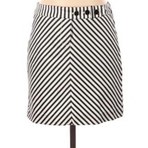 J. Crew Diagonal Stripe Black White Mini Skirt Size 0 - £16.83 GBP