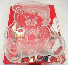 Mikasa Crystal Holiday Bear Platter 11.5&quot; Clear Embossed Mint in Original Box - £8.53 GBP