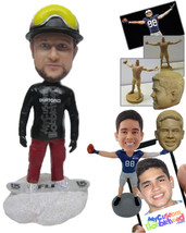 Personalized Bobblehead Cool Dude Snow Boarder Posing With Board Under Feet - Sp - £73.13 GBP