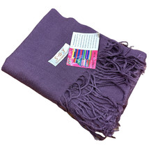 Shiboyuan Pashmina Scarf Purple Fringe New Soft Rectangle SBY Woven - $26.72