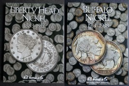 Set of 2 - He Harris Liberty Buffalo Nickel Coin Folders 1883-1938 Album... - $14.95