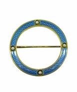 Victorian 14k Yellow Gold and Blue Enamel Circle Pin (#J1652) - $609.31 CAD