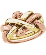 Authenticity Guarantee 
14k Rose and Yellow Gold Ladies 4 Piece Puzzle Ring - £1,712.75 GBP+