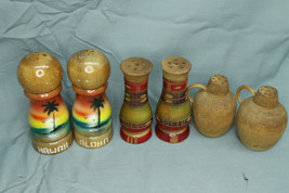 Lot of Vintage Wooden Collection of Salt and Pepper Shakers #28 - £15.29 GBP