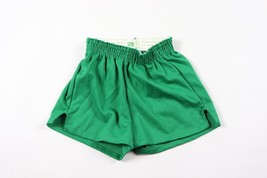 NOS Vintage 70s Boys Medium Blank Unlined Gym Running Soccer Shorts Green USA - £23.25 GBP