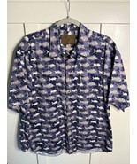 North River Short Sleeve Button Down Men’s Fishing Angler Blue Shirt Siz... - $20.52 CAD