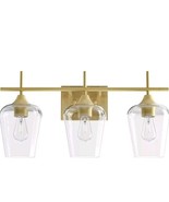 New Three Light Vanity Light Gold Fixture Wall Lamp Modern New In box - $743.07 MXN