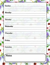 Magnetic Dry Erase Calendar - White Board Planner - Multicolored Flowers 3/032 - £8.72 GBP