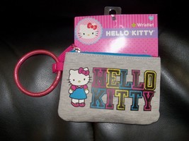 Sanrio Hello Kitty Gray Wristlet New Htf - £10.38 GBP