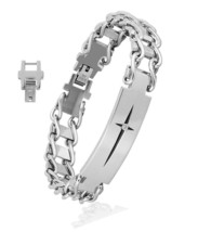 Mens Cross Bracelet, Son Grandson Dad Husband Link - $95.33