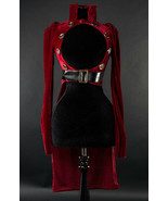 Red Velvet Openbust Gothic Victorian Steampunk Officer Crop Jacket Tailcoat - £76.24 GBP