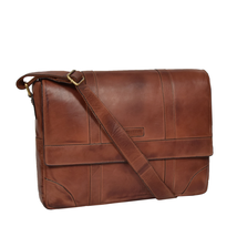 DR326 Men&#39;s Vintage Leather Cross Body Bag Tan - £91.13 GBP