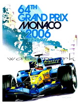 Monaco Vintage 2006 Automobile Racing Print,  !3 x10 inch Canvas Giclee ... - £23.55 GBP