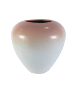 Hand Painted Peach Pink Grey Ombre Ceramic Vase Signed Richard Made in C... - £15.71 GBP