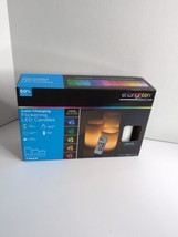 Enbrighten Basics Brand New Color-Changing Flickering LED Candles with Remote - £14.82 GBP