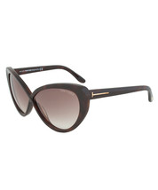 Tom Ford TF253 52F  Brown Madison Crisscross Cat Eye Women&#39;s Sunglasses - £166.46 GBP