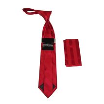 Men's Stacy Adams Tie and Hankie Set Fancy Woven Silky Satin #SAT90 Red image 2