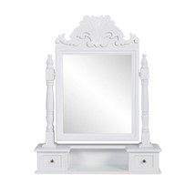 Vanity Makeup Table with Rectangular Swing Mirror MDF - £49.93 GBP