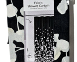Mainstays Fabric Shower Curtain 72x72 In Sylvia Rich Black White Leafy P... - £18.87 GBP