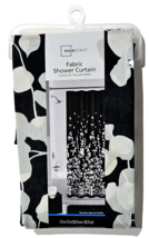 Mainstays Fabric Shower Curtain 72x72 In Sylvia Rich Black White Leafy P... - £19.22 GBP