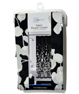 Mainstays Fabric Shower Curtain 72x72 In Sylvia Rich Black White Leafy P... - $32.66 CAD