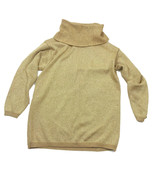 Preswick &amp; Moore Gold Metallic Woll Blend Cowl Neck Pullover Sweater Wms M - $19.79