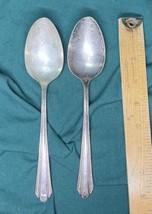 2 Silver Plate Spoons ~8”-Wm. A. Rogers A1 Plus Oneida Ltd. Stamped on H... - $8.00