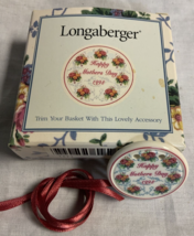 Longaberger 1998 Tie-On, Trim Your Basket Accessory HAPPY MOTHERS DAY TI... - $4.56