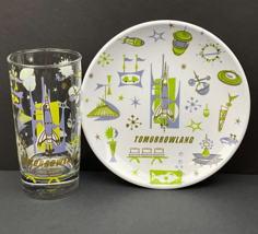 Disney Parks Exclusive Retro Tomorrowland Melamine 7&quot; Collector Plate &amp; ... - $39.58