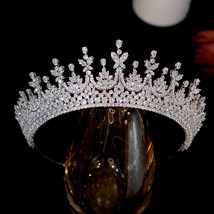 New Tiaras CZ Crowns For Women Jewelry Wedding Hair Accessories Crystal Party He - £111.12 GBP