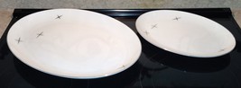 Fukagawa Arita 713 Cross Star Atomic Age 2pc SERVING PLATTER SET OVAL 16... - $69.99