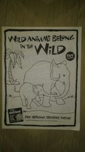 Peta Kids Elefriend Coloring Activity Book Stickers Elephant Poster Wild Animals - £11.07 GBP