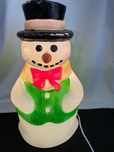 Vintage Snowman Blow Mold Christmas Light Yard Decoration Works Santa&#39;s Best - £43.96 GBP