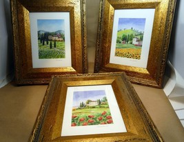 Pack of 3 Italy Tuscany style prints Framed signed Dianne lot of three - $74.79