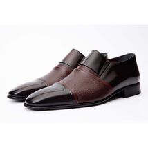 The Everest Burgundy & Burneshed Leather Cap Toe Dress Loafer Men Shoe image 2