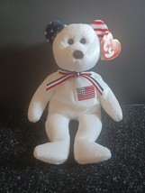 TY Beanie Baby - AMERICA the Bear (White) (8.5 inch) W/ Tag 9/11 Memorial - £11.76 GBP