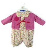 Berchet Nursery Girl&#39;s Cardigan &amp; Inner Overall Set, Floral Pink/Yellow,... - €11,11 EUR