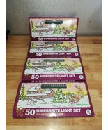 50 SUPERBRIGHT LIGHT SET-(4) LOT 200 LIGHTS NIB - $28.29